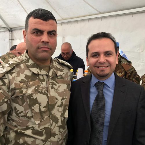 الدكتور حسن تاج الدين مشاركًا في حفل مناورة عسكرية بين الجيش اللبناني والكتيبة الايطالية