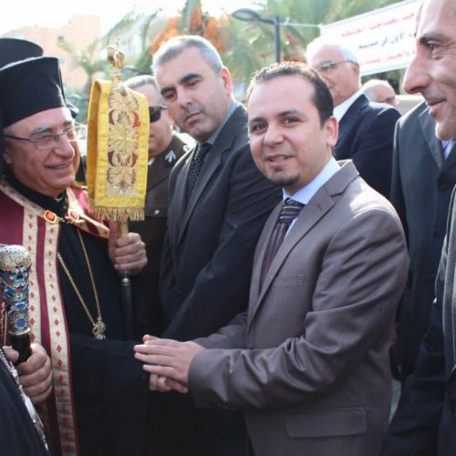 Dr. Hassan Tajideen Welcoming the Patriarch of Antioch and All the East of the Greek Melkite Patriarch Joseph I in Tyre City