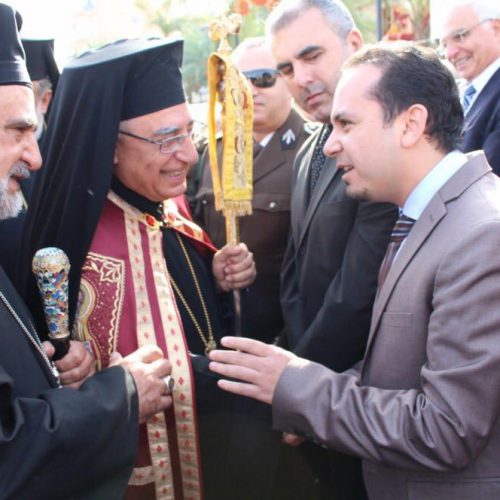 Dr. Hassan Tajideen Welcoming the Patriarch of Antioch and All the East of the Greek Melkite Patriarch Joseph I in Tyre City