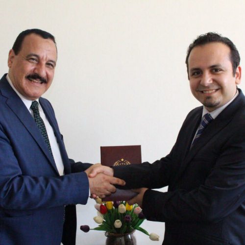 Dr. Hassan Tajideen Honors Dr. Salah Maati the Director of Cultural Programs at Sawt Al Arab Radio – Egypt –