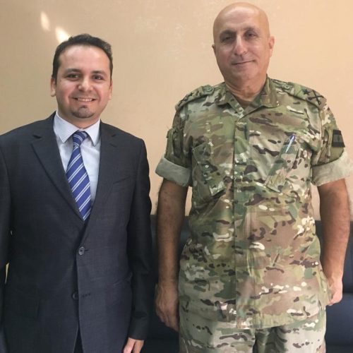 Dr. Hassan Tajideen visits the commander of the South Military Zone in the Lebanese Army the Brigadier “General Jamil Sekli”