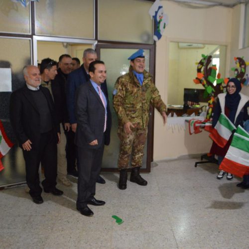 Dr. Hassan Tajideen welcoming the Commander of UNIFEL West Sector – Joint Task Force – Lebanon Brigadier General Diodato Abagnara, at Stars College School
