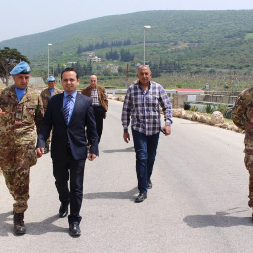 Dr. Hassan Tajideen is being honored by the Commander of the Italian Battalion in UNIFEL