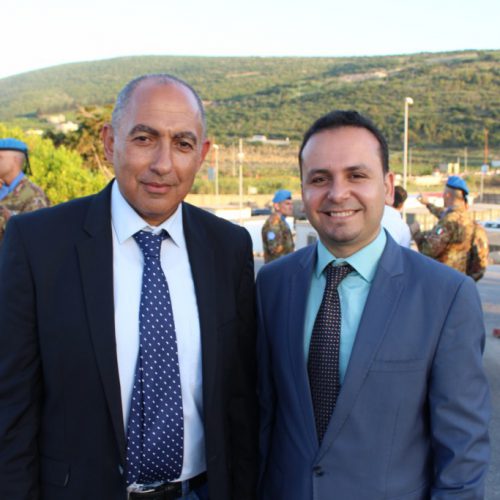 Dr. Hassan Tajideen participating in a handing over ceremony for the Italian Battalion Commandor (UNIFIL)