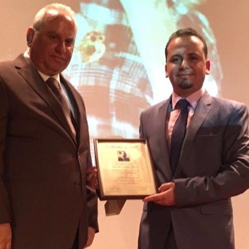 الدكتور حسن تاج الدين مكرما مع نخبة من أعلام بلاد الأرز في حريصا