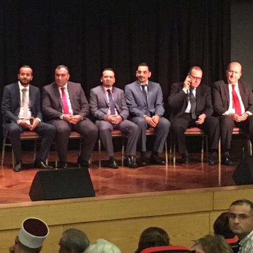 الدكتور حسن تاج الدين مكرما مع نخبة من أعلام بلاد الأرز في حريصا