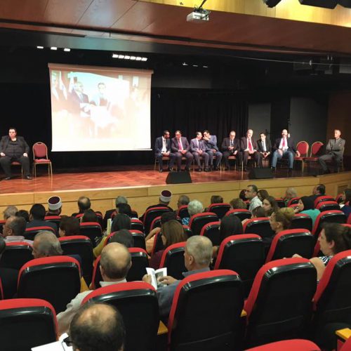 الدكتور حسن تاج الدين مكرما مع نخبة من أعلام بلاد الأرز في حريصا