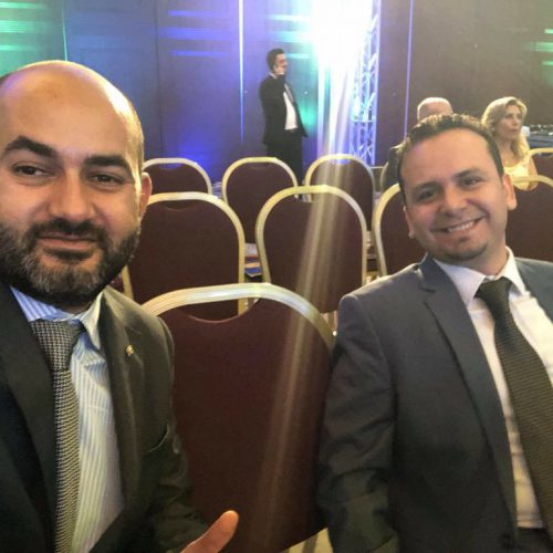 الدكتور حسن تاج الدين خلال حفل التسلم والتسليم بين حكام الليونز برعاية فخامة رئيس الجمهورية