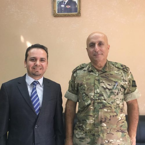 Dr. Hassan Tajideen visits the commander of the South Military Zone in the Lebanese Army the Brigadier “General Jamil Sekli”