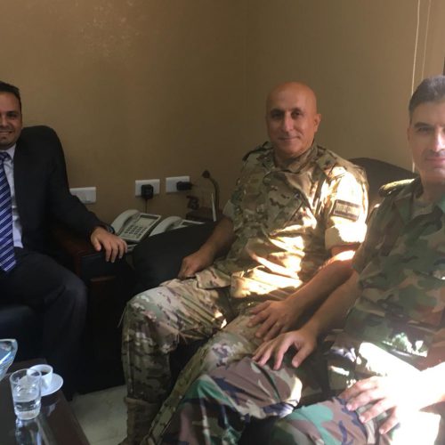 Dr. Hassan Tajideen visits the commander of the South Military Zone in the Lebanese Army the Brigadier “General Jamil Sekli”