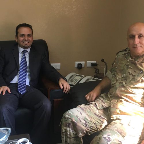Dr. Hassan Tajideen visits the commander of the South Military Zone in the Lebanese Army the Brigadier “General Jamil Sekli”