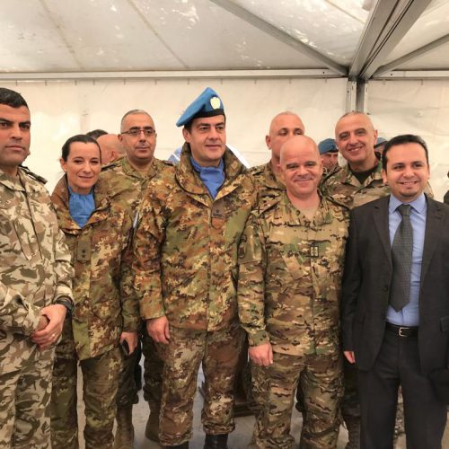 الدكتور حسن تاج الدين مشاركًا في حفل مناورة عسكرية بين الجيش اللبناني والكتيبة الايطالية