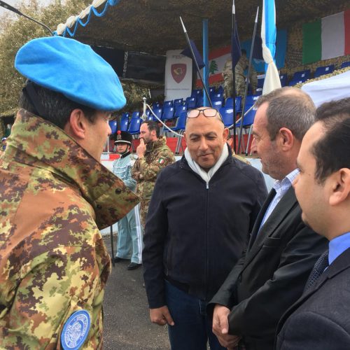 الدكتور حسن تاج الدين مشاركًا في حفل مناورة عسكرية بين الجيش اللبناني والكتيبة الايطالية