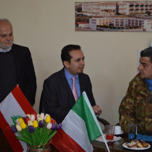 Dr. Hassan Tajideen welcoming the Commander of UNIFEL West Sector – Joint Task Force – Lebanon Brigadier General Diodato Abagnara, at Stars College School