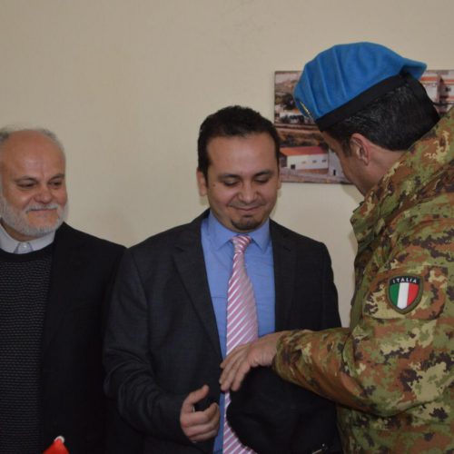 Dr. Hassan Tajideen welcoming the Commander of UNIFEL West Sector – Joint Task Force – Lebanon Brigadier General Diodato Abagnara, at Stars College School
