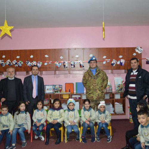 Dr. Hassan Tajideen welcoming the Commander of UNIFEL West Sector – Joint Task Force – Lebanon Brigadier General Diodato Abagnara, at Stars College School