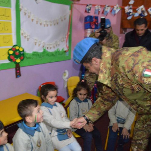 Dr. Hassan Tajideen welcoming the Commander of UNIFEL West Sector – Joint Task Force – Lebanon Brigadier General Diodato Abagnara, at Stars College School
