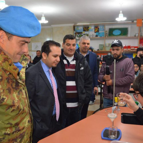 Dr. Hassan Tajideen welcoming the Commander of UNIFEL West Sector – Joint Task Force – Lebanon Brigadier General Diodato Abagnara, at Stars College School