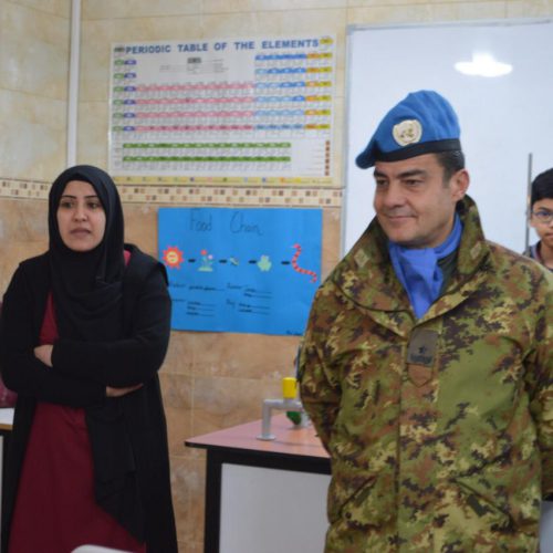 Dr. Hassan Tajideen welcoming the Commander of UNIFEL West Sector – Joint Task Force – Lebanon Brigadier General Diodato Abagnara, at Stars College School