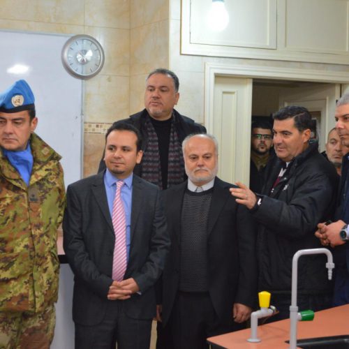 Dr. Hassan Tajideen welcoming the Commander of UNIFEL West Sector – Joint Task Force – Lebanon Brigadier General Diodato Abagnara, at Stars College School