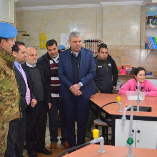 Dr. Hassan Tajideen welcoming the Commander of UNIFEL West Sector – Joint Task Force – Lebanon Brigadier General Diodato Abagnara, at Stars College School