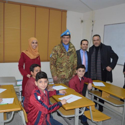 Dr. Hassan Tajideen welcoming the Commander of UNIFEL West Sector – Joint Task Force – Lebanon Brigadier General Diodato Abagnara, at Stars College School