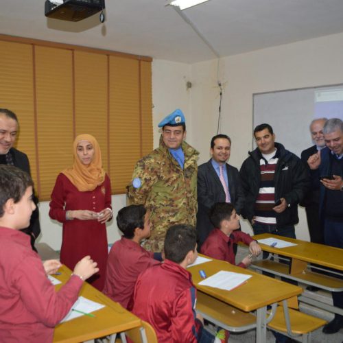 Dr. Hassan Tajideen welcoming the Commander of UNIFEL West Sector – Joint Task Force – Lebanon Brigadier General Diodato Abagnara, at Stars College School