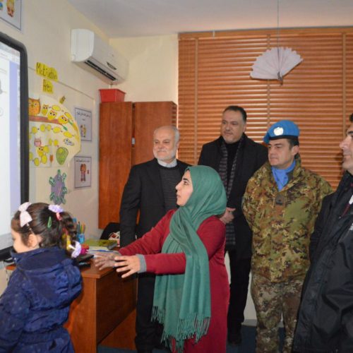 Dr. Hassan Tajideen welcoming the Commander of UNIFEL West Sector – Joint Task Force – Lebanon Brigadier General Diodato Abagnara, at Stars College School