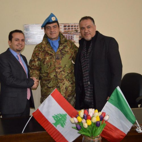 Dr. Hassan Tajideen welcoming the Commander of UNIFEL West Sector – Joint Task Force – Lebanon Brigadier General Diodato Abagnara, at Stars College School