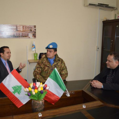 Dr. Hassan Tajideen welcoming the Commander of UNIFEL West Sector – Joint Task Force – Lebanon Brigadier General Diodato Abagnara, at Stars College School