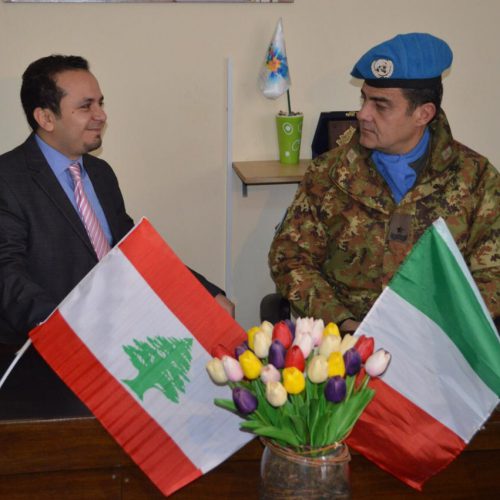 Dr. Hassan Tajideen welcoming the Commander of UNIFEL West Sector – Joint Task Force – Lebanon Brigadier General Diodato Abagnara, at Stars College School