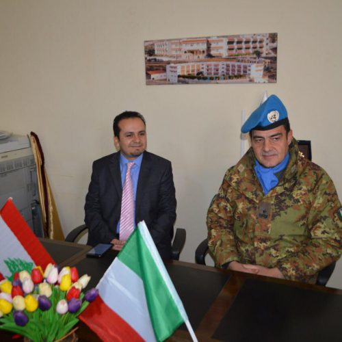 Dr. Hassan Tajideen welcoming the Commander of UNIFEL West Sector – Joint Task Force – Lebanon Brigadier General Diodato Abagnara, at Stars College School