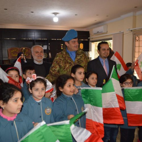 Dr. Hassan Tajideen welcoming the Commander of UNIFEL West Sector – Joint Task Force – Lebanon Brigadier General Diodato Abagnara, at Stars College School