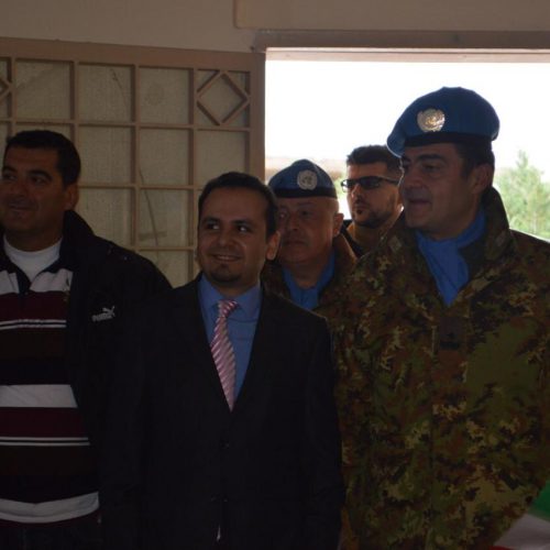 Dr. Hassan Tajideen welcoming the Commander of UNIFEL West Sector – Joint Task Force – Lebanon Brigadier General Diodato Abagnara, at Stars College School