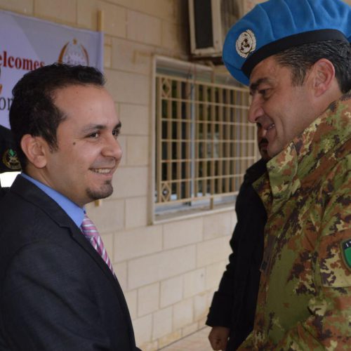 Dr. Hassan Tajideen welcoming the Commander of UNIFEL West Sector – Joint Task Force – Lebanon Brigadier General Diodato Abagnara, at Stars College School