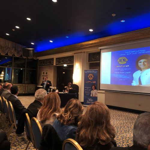 الدكتور حسن تاج الدين مشاركًا في لقاء مع المرشحة عايدة قعوار لمنصب حاكم ثان للمنطقة 351