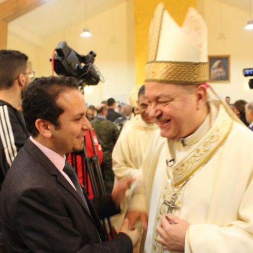 الدكتور حسن تاج الدين مشاركًا حفل تدشين كنيسة في شمع داخل مقر قيادة القطاع الغربي لليونيفيل