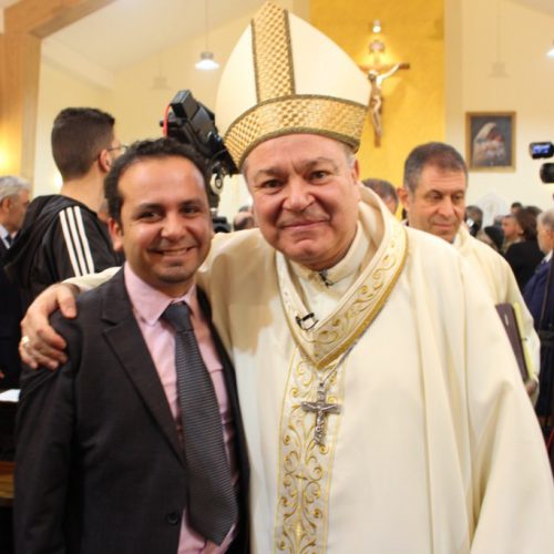 الدكتور حسن تاج الدين مشاركًا حفل تدشين كنيسة في شمع داخل مقر قيادة القطاع الغربي لليونيفيل