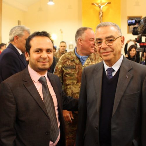 الدكتور حسن تاج الدين مشاركًا حفل تدشين كنيسة في شمع داخل مقر قيادة القطاع الغربي لليونيفيل