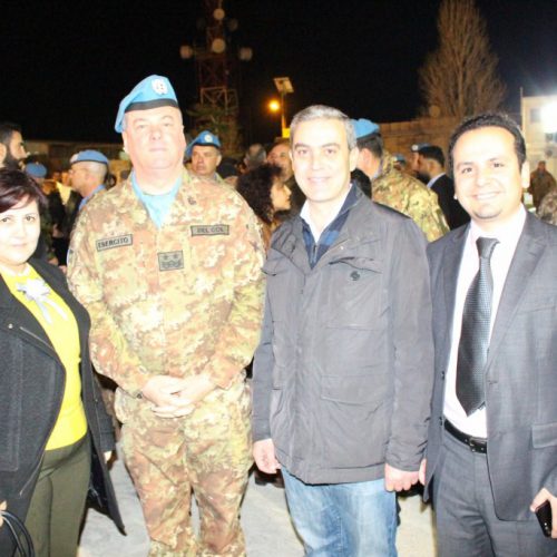 الدكتور حسن تاج الدين مشاركًا حفل تدشين كنيسة في شمع داخل مقر قيادة القطاع الغربي لليونيفيل