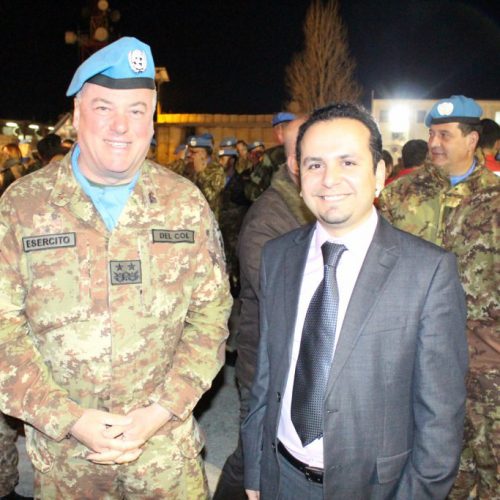 الدكتور حسن تاج الدين مشاركًا حفل تدشين كنيسة في شمع داخل مقر قيادة القطاع الغربي لليونيفيل