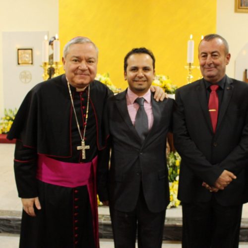 الدكتور حسن تاج الدين مشاركًا حفل تدشين كنيسة في شمع داخل مقر قيادة القطاع الغربي لليونيفيل