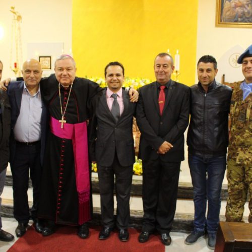 الدكتور حسن تاج الدين مشاركًا حفل تدشين كنيسة في شمع داخل مقر قيادة القطاع الغربي لليونيفيل