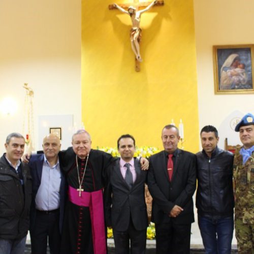 الدكتور حسن تاج الدين مشاركًا حفل تدشين كنيسة في شمع داخل مقر قيادة القطاع الغربي لليونيفيل