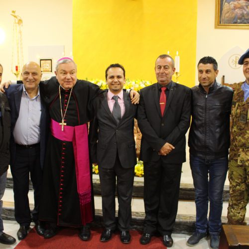 الدكتور حسن تاج الدين مشاركًا حفل تدشين كنيسة في شمع داخل مقر قيادة القطاع الغربي لليونيفيل