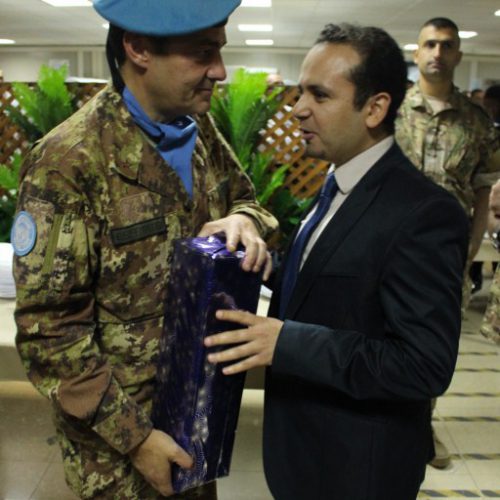 الدكتور حسن تاج الدين مشاركًا حفل تسلم وتسليم في قيادة القطاع الغربي لليونيفيل