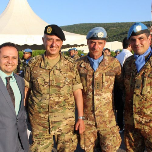 الدكتور حسن تاج الدين مشاركا بحفل التسليم والتسلم لقائد الكتيبه الايطاليه