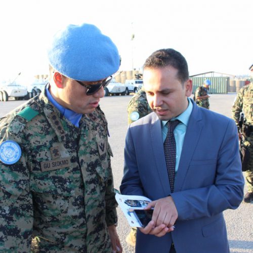 الدكتور حسن تاج الدين مشاركا بحفل التسليم والتسلم لقائد الكتيبه الايطاليه